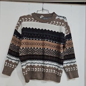 90'S Dad Sweater (Womens Fit) - Brown, Black, White - NWOT